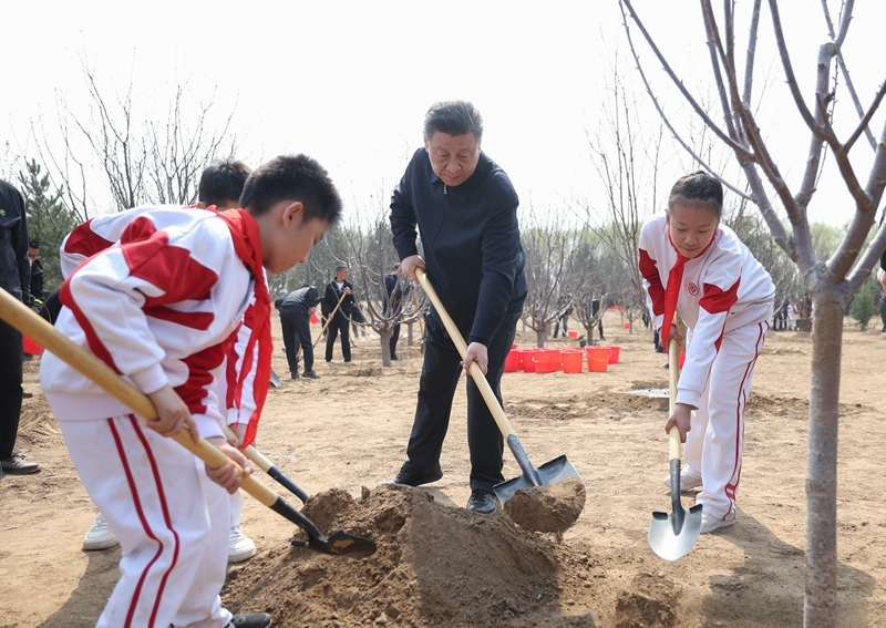 习近平在参加首都义务植树活动时强调
全民植树增绿 共建美丽中国
李强赵乐际王沪宁蔡奇丁薛祥李希韩正参加「相关图片」