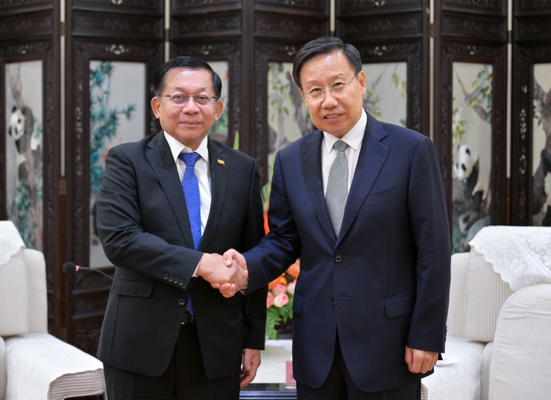 王晓晖施小琳会见缅甸代总统敏昂莱「相关图片」