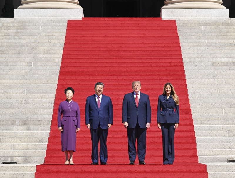 习近平和彭丽媛同美国总统特朗普夫妇茶叙「相关图片」